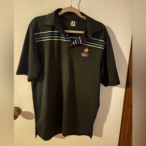 FootJoy Dark Polo with Stylish Stripes (famous Cabot golf course)